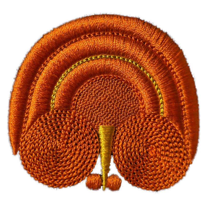 Bigoudène - Plume de paon - Orange et Jaune LE LAIN - Personnalisation à volonté