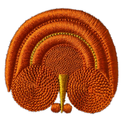 Bigoudène - Plume de paon - Orange et Jaune LE LAIN - Personnalisation à volonté