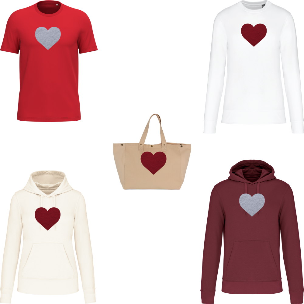 Broderie bouclette - Coeur LE LAIN - Personnalisation à volonté