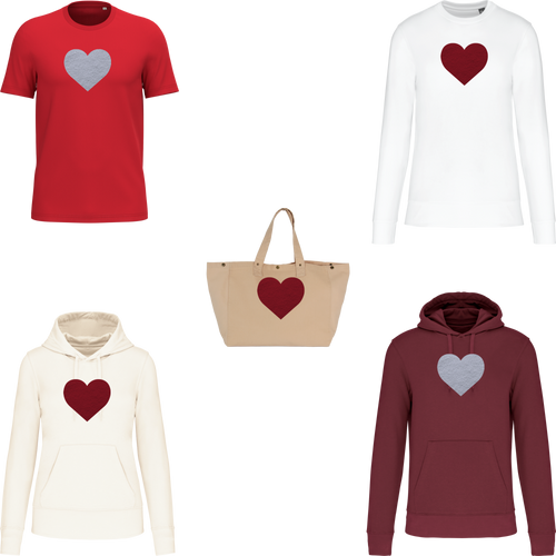 Broderie bouclette - Coeur LE LAIN - Personnalisation à volonté