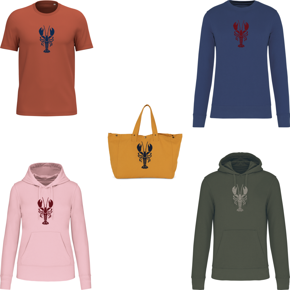 Broderie bouclette - Homard LE LAIN - Personnalisation à volonté